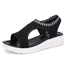 将图片加载到图库查看器,Women Sandals Breathable Comfort Walking Shoes Heels Summer Platform Sandal Casual Comfortable Sandals For Women Ankle Elastic Lightweight Soft Modern Beach Sandals