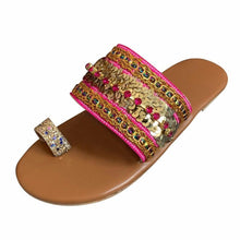 将图片加载到图库查看器,Women Sandals Flip-Flops Handmade Style Flip Flop Sandals Streetwear Fashion Shoes Women Flat Clip Toe Casual Floral Beach Flip Flop Comfy Shoes Summer Elegant Toe Ring Sandals