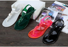 Load image into Gallery viewer, Women Sandals Flip Flops New Summer Fashion Beach Flower Breathable Non-Slip Flat Slides Casual Womens Flat Sandals T-strap Thong Summer Flip Flops Dressy Sandals