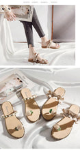 Load image into Gallery viewer, Women Sandals Slippers Flat Flip Flops String Bead Summer Fashion Woman Slides Elegant Pineapple Slides Flat Sandals Strappy Slides Sandals Open Toe Summer Beach Outdoor Shoes