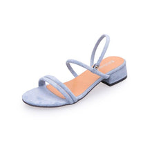 Load image into Gallery viewer, Women Sandals Summer Blue Shoes Flats Heel Flip Flip Flop Sandals Women Back Strap Flat Sandals Adjustable Casual Sandal With Open Toe Sandals