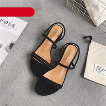 Load image into Gallery viewer, Women Sandals Summer Blue Shoes Flats Heel Flip Flip Flop Sandals Women Back Strap Flat Sandals Adjustable Casual Sandal With Open Toe Sandals