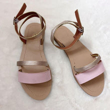 Load image into Gallery viewer, Women Sandals Summer Hollow Out Shoes Open Toe Beach Flats Ladies Footwear Strappy Flat Sandals Adjustable Casual Sandal With Open Toe Slingback Elegant Sandals
