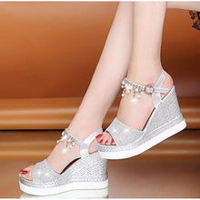 将图片加载到图库查看器,Women Sandals Summer Platform Sandals Buckle Strap Peep Toe Thick Bottom Modern Espadrille Sandals Platform Cross Buckle Strap Slingback Summer Open Toe Shoes