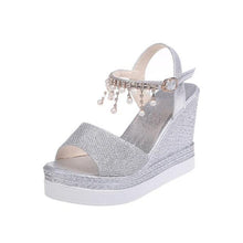 将图片加载到图库查看器,Women Sandals Summer Platform Sandals Buckle Strap Peep Toe Thick Bottom Modern Espadrille Sandals Platform Cross Buckle Strap Slingback Summer Open Toe Shoes