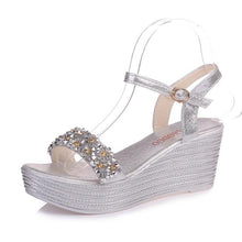 将图片加载到图库查看器,Women Sandals Summer Platform Sandals Buckle Strap Peep Toe Thick Bottom Modern Espadrille Sandals Platform Cross Buckle Strap Slingback Summer Open Toe Shoes