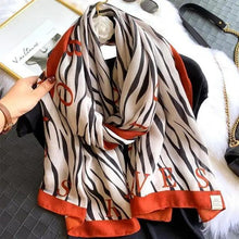 Load image into Gallery viewer, Women Scarf Leopard Print Cotton Large Size Scarfs For Winter Shawls Winter Warm Casual Wear For Women Lovely Floral Tassel Cotton ab Shawls Lady Silk Wraps Scarves