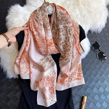 Load image into Gallery viewer, Women Scarf Leopard Print Cotton Large Size Scarfs For Winter Shawls Winter Warm Casual Wear For Women Lovely Floral Tassel Cotton ab Shawls Lady Silk Wraps Scarves