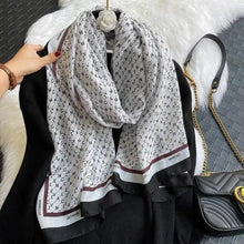 Load image into Gallery viewer, Women Scarf Leopard Print Cotton Large Size Scarfs For Winter Shawls Winter Warm Casual Wear For Women Lovely Floral Tassel Cotton ab Shawls Lady Silk Wraps Scarves