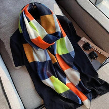 Load image into Gallery viewer, Women Scarf Leopard Print Cotton Large Size Scarfs For Winter Shawls Winter Warm Casual Wear For Women Lovely Floral Tassel Cotton ab Shawls Lady Silk Wraps Scarves