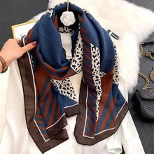 Load image into Gallery viewer, Women Scarf Leopard Print Cotton Large Size Scarfs For Winter Shawls Winter Warm Casual Wear For Women Lovely Floral Tassel Cotton ab Shawls Lady Silk Wraps Scarves