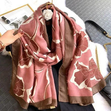 Load image into Gallery viewer, Women Scarf Leopard Print Cotton Large Size Scarfs For Winter Shawls Winter Warm Casual Wear For Women Lovely Floral Tassel Cotton ab Shawls Lady Silk Wraps Scarves