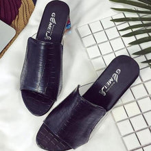 将图片加载到图库查看器,Women Square Heels Summer Sandals Open Toe Multi Colors Shoes Cute Sandals Flip Flops Slip On Fashion Wedding Dress Chunky Block Heels Open Back High Heel Slide Slipper