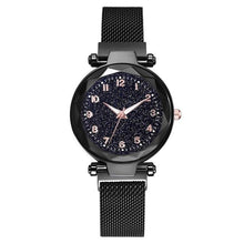 Load image into Gallery viewer, Women Starry Sky Clock Luxury Women Watches Fashion Diamond Quartz Wristwatches Women's Fashion Starry Sky Watch Luxury Analog Stardust Watches For Girls Casual Luminous Ladies Wrist Watch With Stainless Steel Mesh Band Dress Watch