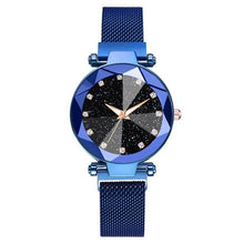 Load image into Gallery viewer, Women Starry Sky Clock Luxury Women Watches Fashion Diamond Quartz Wristwatches Women's Fashion Starry Sky Watch Luxury Analog Stardust Watches For Girls Casual Luminous Ladies Wrist Watch With Stainless Steel Mesh Band Dress Watch