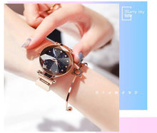 Load image into Gallery viewer, Women Starry Sky Clock Luxury Women Watches Fashion Diamond Quartz Wristwatches Women's Fashion Starry Sky Watch Luxury Analog Stardust Watches For Girls Casual Luminous Ladies Wrist Watch With Stainless Steel Mesh Band Dress Watch