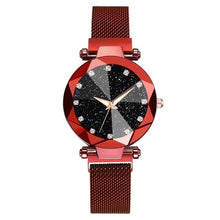 Load image into Gallery viewer, Women Starry Sky Clock Luxury Women Watches Fashion Diamond Quartz Wristwatches Women's Fashion Starry Sky Watch Luxury Analog Stardust Watches For Girls Casual Luminous Ladies Wrist Watch With Stainless Steel Mesh Band Dress Watch