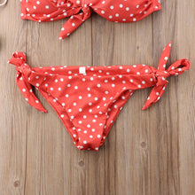 将图片加载到图库查看器,Women Strapless Bandage Push Up Dot Printed Bikini Set Women's Adjustable Bathing Suits Two Piece Swimwear Tie Cutout Low Waist String Bikini Set Lace Up Female Summer Swimwear Swimsuit Beachwear