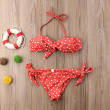 将图片加载到图库查看器,Women Strapless Bandage Push Up Dot Printed Bikini Set Women's Adjustable Bathing Suits Two Piece Swimwear Tie Cutout Low Waist String Bikini Set Lace Up Female Summer Swimwear Swimsuit Beachwear
