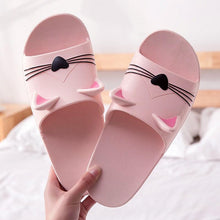 Load image into Gallery viewer, Women Summer Slippers Beach Slide Sandals Cats Flip Flops Soft Sole Comfortable Couple Slippers For Women Quick Drying Bathroom Slippers Pillow Slides Non Slip Soft Thick Sole Open Toe Soft Slippers