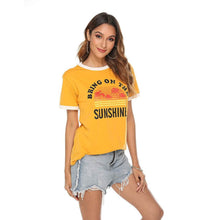 Load image into Gallery viewer, Women Sunshine Graphic Long Sleeves Tees Blouses