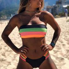 将图片加载到图库查看器,Women Swimsuit Bikini Set New Arrival Women Bandage Bathing Suit Female Swimwear Bathing Suits Beach Wear Bikini Sets Striped Swim Beach Wear
