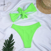 Load image into Gallery viewer, Women Swimsuit Female Bikini Swimwear Women Bikini Set Swimming Suit Bandage Bikini Set Push-Up Swimwear Beachwear Swimsuit Bathing Suits Off Shoulder High Waist Beachwear Set