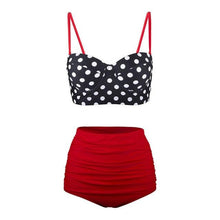 Load image into Gallery viewer, Women Swimsuits Vintage Push Up Polka Dot Plus Size Bathing Suits High Waist Bikini Underwire High Waist Swimsuit Bathing Suits Bikini Women Swimsuits Vintage Push Up Bathing Suits