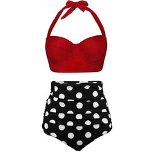 Load image into Gallery viewer, Women Swimsuits Vintage Push Up Polka Dot Plus Size Bathing Suits High Waist Bikini Underwire High Waist Swimsuit Bathing Suits Bikini Women Swimsuits Vintage Push Up Bathing Suits