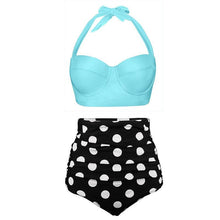 Load image into Gallery viewer, Women Swimsuits Vintage Push Up Polka Dot Plus Size Bathing Suits High Waist Bikini Underwire High Waist Swimsuit Bathing Suits Bikini Women Swimsuits Vintage Push Up Bathing Suits