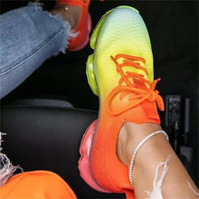 将图片加载到图库查看器,Women Trendy Sneakers Fashion Cushion Lace Up Running Sport Sneakers Outdoor Sport Shoes Spring Summer Couple Cushion Flats Training Running Breathable Sneakers