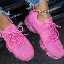 将图片加载到图库查看器,Women Trendy Sneakers Fashion Cushion Lace Up Running Sport Sneakers Outdoor Sport Shoes Spring Summer Couple Cushion Flats Training Running Breathable Sneakers