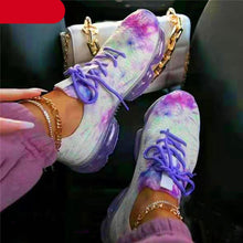 将图片加载到图库查看器,Women Trendy Sneakers Fashion Cushion Lace Up Running Sport Sneakers Outdoor Sport Shoes Spring Summer Couple Cushion Flats Training Running Breathable Sneakers