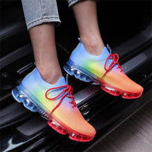 将图片加载到图库查看器,Women Trendy Sneakers Fashion Cushion Lace Up Running Sport Sneakers Outdoor Sport Shoes Spring Summer Couple Cushion Flats Training Running Breathable Sneakers
