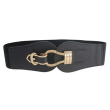 将图片加载到图库查看器,Women Vintage Stretch Belt Unique Black Elastic Design Stretchy Luxury Waistband Stylish Women Waist Belts