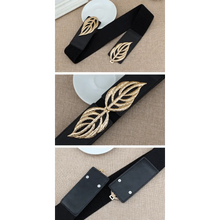 将图片加载到图库查看器,Women Vintage Stretch Belt Unique Black Elastic Design Stretchy Luxury Waistband Stylish Women Waist Belts