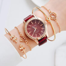 将图片加载到图库查看器,Women Watches New Luxury Fashion Quartz Ladies Watch Clock Rose Gold Diamond Dial Dress Casual Wristwatch Quartz Movement Girls Ladies Wristwatch Big Face Mesh Belt Watch And Bracelet Set