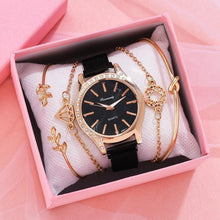 将图片加载到图库查看器,Women Watches New Luxury Fashion Quartz Ladies Watch Clock Rose Gold Diamond Dial Dress Casual Wristwatch Quartz Movement Girls Ladies Wristwatch Big Face Mesh Belt Watch And Bracelet Set