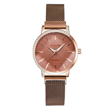 将图片加载到图库查看器,Women Watches New Luxury Fashion Quartz Ladies Watch Clock Rose Gold Diamond Dial Dress Casual Wristwatch Quartz Movement Girls Ladies Wristwatch Big Face Mesh Belt Watch And Bracelet Set