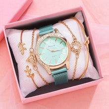 将图片加载到图库查看器,Women Watches New Luxury Fashion Quartz Ladies Watch Clock Rose Gold Diamond Dial Dress Casual Wristwatch Quartz Movement Girls Ladies Wristwatch Big Face Mesh Belt Watch And Bracelet Set