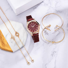 将图片加载到图库查看器,Women Watches New Luxury Fashion Quartz Ladies Watch Clock Rose Gold Diamond Dial Dress Casual Wristwatch Quartz Movement Girls Ladies Wristwatch Big Face Mesh Belt Watch And Bracelet Set
