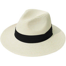 Load image into Gallery viewer, Women Wide Brim Straw Panama Roll up Hat