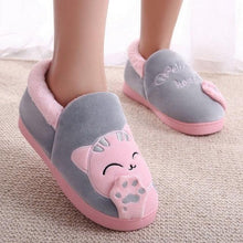 将图片加载到图库查看器,Women Winter Home Slippers Cat Shoes Non-Slip Soft Winter Warm House Slippers Indoor Bedroom Couples Shoes Womens Slippers Slip On Memory Foam House Outdoor Indoor Warm Fuzzy Plush Slippers