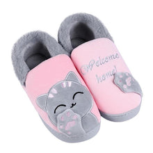 将图片加载到图库查看器,Women Winter Home Slippers Cat Shoes Non-Slip Soft Winter Warm House Slippers Indoor Bedroom Couples Shoes Womens Slippers Slip On Memory Foam House Outdoor Indoor Warm Fuzzy Plush Slippers