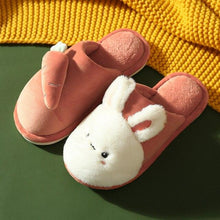 将图片加载到图库查看器,Women Winter House Fur Slippers Warm Cotton Rabbit Shoes Indoor Bedroom Women Men Furry Slides Cotton Home Slippers Soft Fleece Plush House Warm Comfortable Slippers