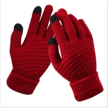 将图片加载到图库查看器,Women Winter Modern Touchscreen Gloves Thicken Warm Knitted Stretch One Size Gloves Full Finger Outdoor Skiing Gloves