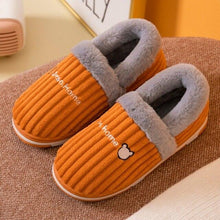 Load image into Gallery viewer, Women Winter Slippers Female Plush Thick Bottom Home Cotton Shoes Non-Slip Comfortable Indoors Flats Men's Plush Fleece Lined House Shoes Indoor Outdoor Anti-Skid Rubber Sole