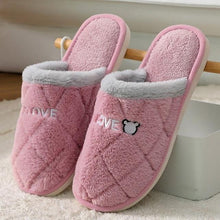 Load image into Gallery viewer, Women Winter Warm Fur Slippers Mens House Shoes Comfort Flat Heel Home Indoor Bedroom Warm Soft Cozy Fleece Lining House Slippers Memory Foam Slippers Winter Bedroom Shoes
