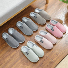 Load image into Gallery viewer, Women Winter Warm Fur Slippers Mens House Shoes Comfort Flat Heel Home Indoor Bedroom Warm Soft Cozy Fleece Lining House Slippers Memory Foam Slippers Winter Bedroom Shoes