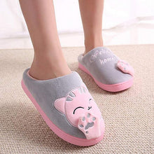 Load image into Gallery viewer, Women Winter Warm Home Slippers Couple Shoes Plush Cat Animal Slip On Soft Indoor Flats Comfort Cozy Memory Foam Scuff Slippers Slip On Warm House Shoes